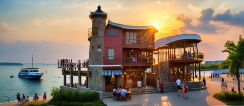 murano lighthouse,house by the water,souk madinat jumeirah,stilt houses,seaside resort,fethiye,stilt house,house of the sea,sirmione,floating restaurant,kemer,antalya,curacao,waterfront,bosphorus,federsee pier,fisher island,baku eye,istanbul city,dubai creek,Photography,General,Cinematic