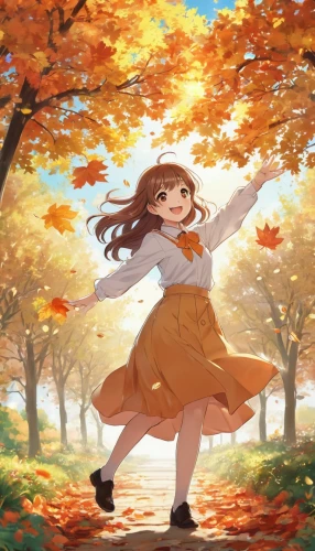 autumn background,falling on leaves,autumn scenery,autumn theme,throwing leaves,autumn walk,autumn,autumn day,autumn leaves,in the autumn,autumn frame,autumn sky,light of autumn,the autumn,leaf background,sakura background,just autumn,autumn sun,one autumn afternoon,autumn sunshine,Illustration,Japanese style,Japanese Style 19