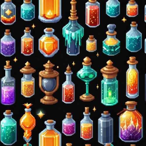 potions,perfume bottles,vials,apothecary,glass items,glass bottles,bottles,fairy tale icons,gas bottles,collected game assets,pixel cells,trinkets,crown icons,flasks,diwali wallpaper,oils,candy jars,set of icons,jars,colorful glass,Illustration,Realistic Fantasy,Realistic Fantasy 01