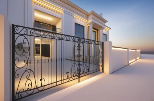 mykonos,exterior decoration,security lighting,wrought iron,white picket fence,folegandros,lakonos,3d rendering,ornamental dividers,prefabricated buildings,stucco frame,stucco wall,heat pumps,holiday villa,gold stucco frame,home fencing,facade painting,spanish tile,render,block balcony,Photography,General,Realistic