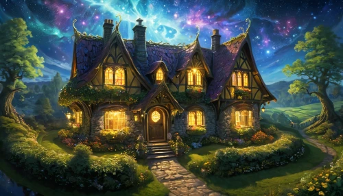 witch's house,fantasy picture,dandelion hall,house in the forest,witch house,fairy tale castle,little house,lonely house,aurora village,the threshold of the house,children's fairy tale,ancient house,home landscape,beautiful home,fairy house,fantasy landscape,cottage,fantasy art,summer cottage,the haunted house,Illustration,Realistic Fantasy,Realistic Fantasy 03