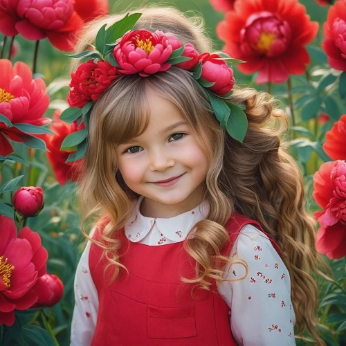 beautiful girl with flowers,girl in flowers,flower girl,red ranunculus,ranunculus red,flower background,red flowers,little girl in pink dress,floral background,red petals,flower hat,girl in a wreath,red flower,little girl dresses,paper flower background,little flower,floral wreath,blooming wreath,flower crown,flower wreath,Photography,Documentary Photography,Documentary Photography 09