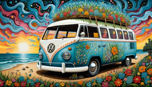 vwbus,volkswagenbus,vw bus,vw camper,campervan,psychedelic art,vw van,schoolbus,hippy market,hippy,hippie time,camping bus,vanagon,the system bus,camper van,recreational vehicle,school bus,hippie fabric,hippie,have a good trip,Illustration,Realistic Fantasy,Realistic Fantasy 40