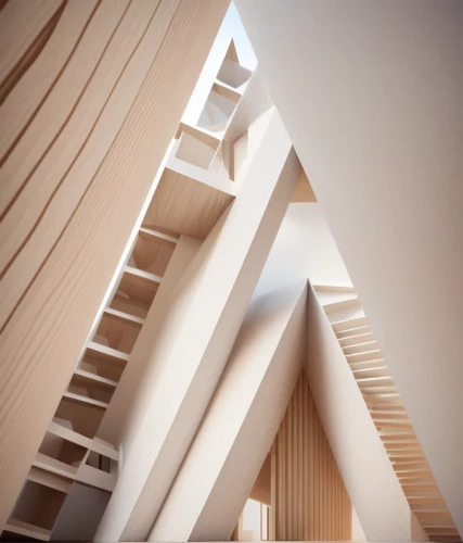 archidaily,kirrarchitecture,wooden construction,3d rendering,winding staircase,staircase,wooden stairs,roof structures,daylighting,stairwell,walt disney concert hall,outside staircase,folding roof,render,arhitecture,structural plaster,wooden beams,wood structure,disney concert hall,tempodrom