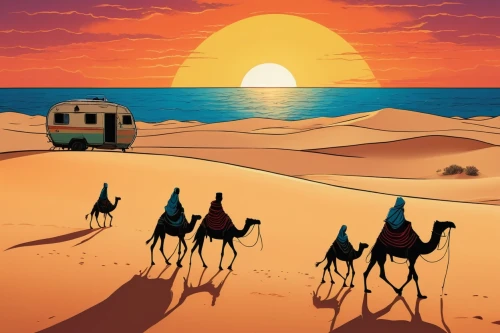 libyan desert,camel caravan,dromedaries,namib,desert background,sahara desert,camels,desert desert landscape,desert landscape,arabic background,sahara,shadow camel,rem in arabian nights,travel trailer poster,arabia,durman,merzouga,two-humped camel,camel train,namib desert,Illustration,Children,Children 06