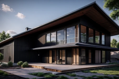 timber house,mid century house,modern house,wooden house,3d rendering,smart home,folding roof,modern architecture,frame house,eco-construction,smart house,metal cladding,archidaily,inverted cottage,dunes house,prefabricated buildings,cubic house,metal roof,danish house,residential house