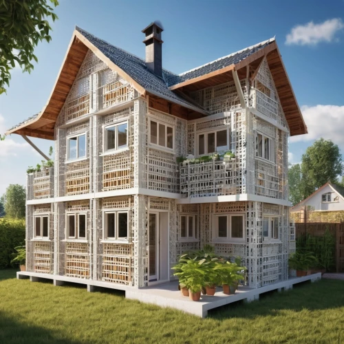 wooden house,danish house,3d rendering,model house,wooden houses,timber house,miniature house,two story house,wooden facade,half-timbered house,wooden construction,build by mirza golam pir,traditional house,houses clipart,chalet,half-timbered,house purchase,render,crispy house,garden elevation,Photography,General,Realistic