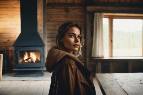 fireplace,fireplaces,hygge,fireside,fire place,warm and cozy,wood stove,scandinavian style,vintage woman,log fire,woman portrait,young woman,wood-burning stove,wood fire,romantic portrait,warmth,woman holding gun,cinnamon girl,wood wool,sauna,Small Objects,Indoor,Rustic Cabin
