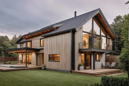 timber house,wooden house,danish house,modern house,eco-construction,modern architecture,house shape,smart home,smart house,half-timbered,wooden decking,inverted cottage,two story house,half timbered,folding roof,frame house,wooden construction,mid century house,new england style house,beautiful home
