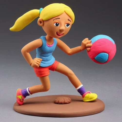 sports toy,3d figure,sports girl,wind-up toy,game figure,sports collectible,stick and ball sports,clay doll,ball (rhythmic gymnastics),playing sports,figurine,wooden toy,plasticine,clay animation,play figures,plastic toy,torball,kin-ball,tennis player,child's toy,Unique,3D,Clay