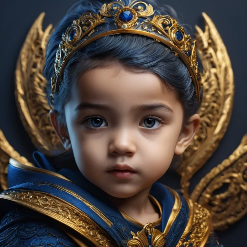 child portrait,fantasy portrait,custom portrait,world digital painting,emperor,dark blue and gold,crown render,child model,digital painting,portrait background,royal,libra,golden crown,gold crown,royalty,lux,zodiac sign libra,fantasy art,little kid,digital art,Photography,General,Fantasy