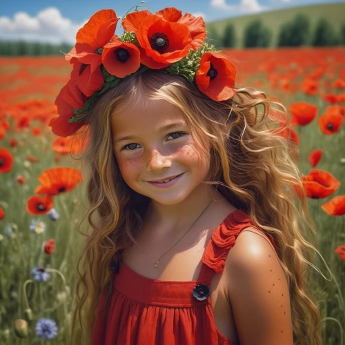 beautiful girl with flowers,girl in flowers,flower girl,little girl in wind,poppy fields,flower background,flower hat,poppy field,girl picking flowers,flower crown,floral poppy,poppy red,girl in a wreath,poppy flowers,little flower,red poppies,coquelicot,flower painting,field of poppies,beautiful flower,Photography,Documentary Photography,Documentary Photography 10