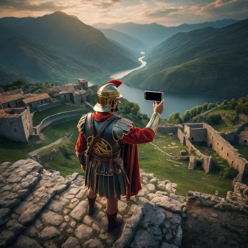 cent,roman soldier,mobile gaming,fantasy picture,winemaker,red tunic,pilgrimage,massively multiplayer online role-playing game,medieval,the roman centurion,witcher,castleguard,centurion,taking photo,taking picture,gladiator,adventurer,rome 2,taking picture with ipad,kadala,Photography,General,Fantasy