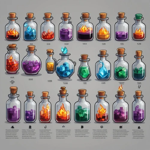 potions,potion,reagents,glass bottles,alchemy,bottles,poison bottle,vials,gas bottles,colorful glass,glass items,oils,colored stones,apothecary,gemstones,perfume bottles,molecules,jars,glass containers,glass marbles,Unique,Design,Infographics