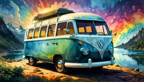 vwbus,volkswagenbus,camping bus,vw bus,campervan,vanagon,vw van,camper van,vw camper,camper van isolated,water bus,the system bus,caterpillar gypsy,bus,travel van,schoolbus,school bus,recreational vehicle,trip computer,travel trailer poster,Illustration,Realistic Fantasy,Realistic Fantasy 03