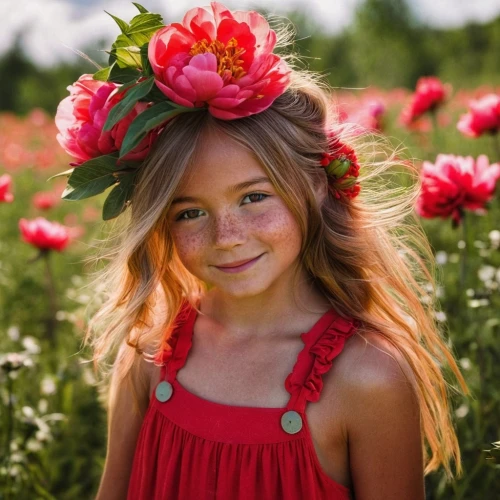 beautiful girl with flowers,girl in flowers,flower hat,flower girl,girl in a wreath,flower crown,blooming wreath,red flower,spring crown,girl wearing hat,floral wreath,little flower,red flowers,girl picking flowers,flower fairy,flower wreath,flower background,beautiful flower,pompom dahlia,floral poppy,Photography,Documentary Photography,Documentary Photography 11