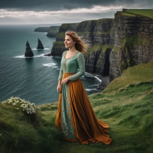 celtic woman,celtic queen,celtic harp,ireland,orkney island,fantasy picture,cliff of moher,cliffs of moher,moher,antrim,donegal,carrick-a-rede,irish,fantasy art,celt,orla,isle of may,girl on the dune,shetlands,cliffs of moher munster,Photography,General,Fantasy