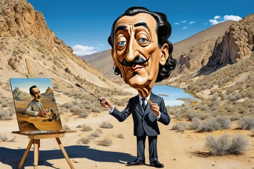 el salvador dali,dali,caricaturist,newspaper rock art,caricature,walt disney,sand art,art dealer,meticulous painting,self-portrait,groucho marx,newspaper rock drawings,italian painter,puppet theatre,mojave desert,painting technique,bogart village,sculptor ed elliott,street artists,street artist,Illustration,Abstract Fantasy,Abstract Fantasy 23