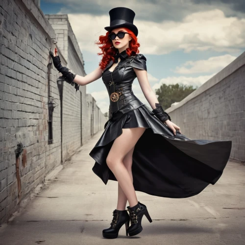 gothic fashion,steampunk,gothic woman,gothic dress,black hat,ringmaster,gothic style,halloween witch,hatter,top hat,femme fatale,transistor,bowler hat,goth woman,leather hat,black widow,neo-burlesque,streampunk,gothic,wicked witch of the west,Photography,Fashion Photography,Fashion Photography 03