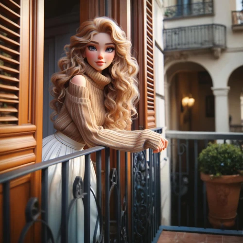 rapunzel,paris balcony,realdoll,lace wig,female doll,fashion dolls,balcony,barbie doll,fashion doll,doll's facial features,doll paola reina,designer dolls,oriental longhair,gypsy hair,model doll,vintage doll,british longhair,blond girl,artificial hair integrations,merida