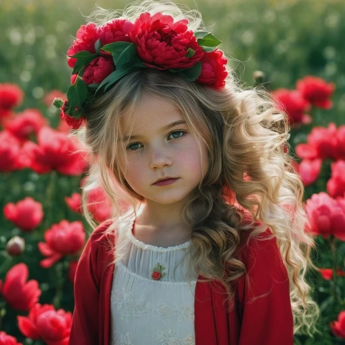 beautiful girl with flowers,girl in flowers,flower girl,girl picking flowers,flower hat,little flower,girl in a wreath,flower background,red flower,red petals,innocence,flower crown,red flowers,little girl in pink dress,red ranunculus,child portrait,beautiful flower,little girl in wind,little princess,floral poppy,Photography,Documentary Photography,Documentary Photography 08