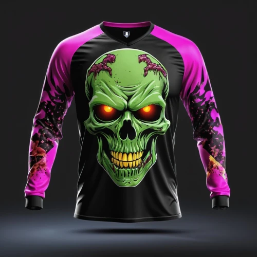 bicycle jersey,long-sleeved t-shirt,long-sleeve,sugar skull,calavera,skeleltt,skull allover,scull,skull racing,bicycle clothing,day of the dead skeleton,skulls and,halloweenchallenge,apparel,green icecream skull,sports jersey,80's design,calaverita sugar,premium shirt,cool remeras,Photography,General,Realistic