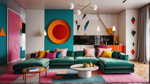 modern decor,mid century modern,contemporary decor,interior design,interior decoration,apartment lounge,an apartment,livingroom,interior decor,interior modern design,living room,sitting room,interiors,mid century house,modern room,great room,geometric style,decor,color wall,shared apartment,Photography,General,Realistic