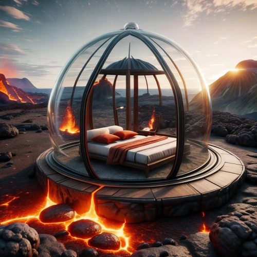 musical dome,ufo interior,sky space concept,bee-dome,stargate,fire ring,roof domes,time spiral,myst,portals,floating island,3d fantasy,dreams catcher,futuristic landscape,terrarium,photo manipulation,utopian,wormhole,fantasy picture,airbnb