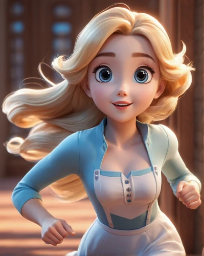 elsa,rapunzel,cute cartoon character,princess anna,tangled,cinderella,disney character,frozen,the snow queen,princess sofia,agnes,fairy tale character,little girl in wind,tiana,olaf,alice,suit of the snow maiden,elf,a girl's smile,madeleine,Unique,3D,3D Character