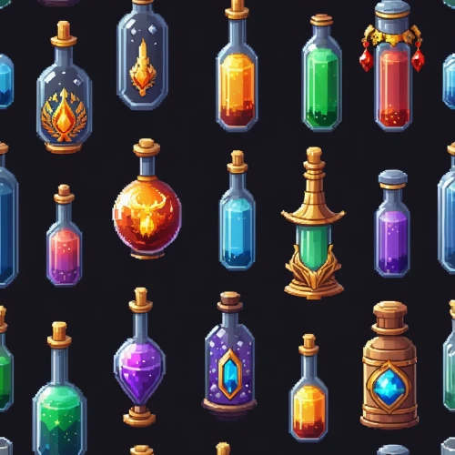 vials,crown icons,fairy tale icons,perfume bottles,collected game assets,glass items,set of icons,colored stones,potions,drink icons,glass bottles,trinkets,bottles,party icons,scroll wallpaper,pixel cells,mail icons,scrolls,gemstones,gas bottles,Illustration,Realistic Fantasy,Realistic Fantasy 01