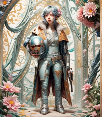 joan of arc,fantasy portrait,rosa ' amber cover,maiden anemone,paladin,eglantine,lychees,flora,coral guardian,knight festival,elven flower,alm,violet head elf,frame flora,mezzelune,fairy tale character,silversmith,knight armor,silver,knight