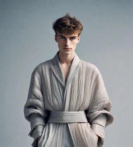 jedi,bathrobe,obi-wan kenobi,imperial coat,princess leia,luke skywalker,male model,george russell,vanity fair,drape,greek god,vogue,fabric,magnificent,pale,rolls of fabric,solo,senate,robe,danila bagrov,Photography,Realistic