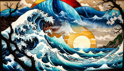 tidal wave,japanese wave,japanese waves,tsunami,japanese wave paper,god of the sea,poseidon,sea fantasy,big wave,sea landscape,sea god,sea storm,ocean waves,the wind from the sea,motif,surrealism,rogue wave,ocean background,ocean pollution,oriental painting