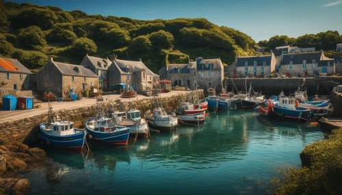 normandy,etretat,bretagne,cornwall,honfleur,normandie region,fishing village,breton,small boats on sea,harbour,clovelly,fishing boats,moret-sur-loing,breizh,bouillon,finistère,france,boats in the port,caquelon,popeye village,Photography,General,Fantasy