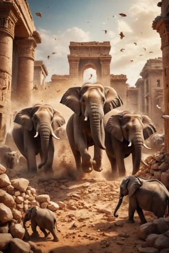 elephant herd,elephants,cartoon elephants,elephants and mammoths,elephantine,african elephants,rome 2,pachyderm,ancient rome,elephant camp,the ancient world,ancient civilization,elephant ride,animal migration,ancient city,ancient parade,indian elephant,wild animals crossing,digital compositing,ramses ii,Photography,General,Cinematic