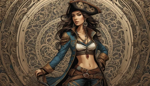 sorceress,steampunk,elven,the enchantress,fantasy art,fantasy portrait,wood elf,pirate,blue enchantress,musketeer,celtic queen,huntress,artemisia,athena,sterntaler,female warrior,dark elf,pirate treasure,steampunk gears,cowgirl,Illustration,Black and White,Black and White 01