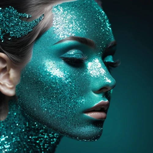 green skin,neon makeup,glitter powder,light mask,green mermaid scale,green bubbles,beauty mask,water pearls,glitters,turquoise,color turquoise,beauty face skin,glitter,neon body painting,mermaid vectors,emerald,blowing glitter,shimmering,glitter trail,genuine turquoise,Photography,Artistic Photography,Artistic Photography 11