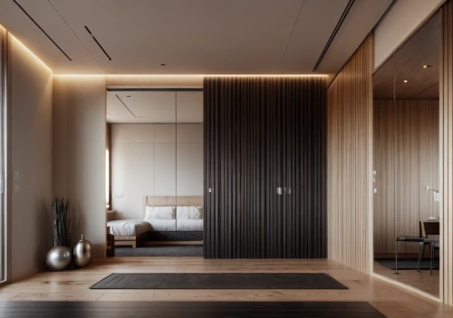 room divider,modern room,hallway space,interior modern design,sliding door,modern decor,contemporary decor,3d rendering,interior design,sleeping room,great room,modern minimalist bathroom,hinged doors,luxury home interior,render,rooms,penthouse apartment,luxury bathroom,interior decoration,wooden wall