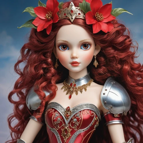 queen of hearts,redhead doll,female doll,doll's facial features,handmade doll,designer dolls,collectible doll,artist doll,vintage doll,fashion dolls,doll figure,doll paola reina,painter doll,fashion doll,heart with crown,porcelain dolls,dollhouse accessory,fairy queen,porcelain doll,clay doll,Photography,General,Realistic