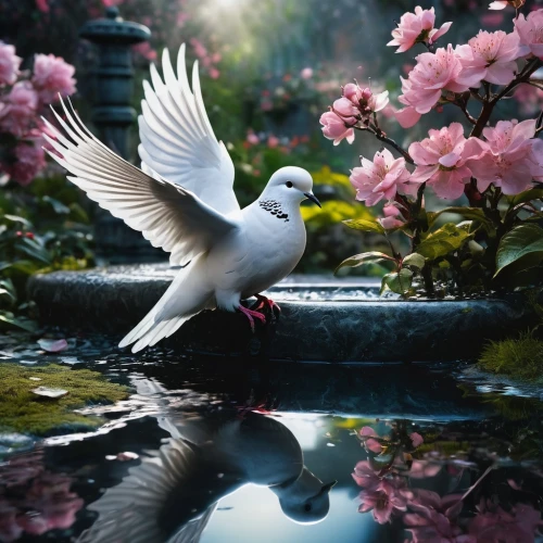 dove of peace,doves of peace,peace dove,beautiful dove,white dove,white pigeon,bird bath,beautiful bird,spring bird,white grey pigeon,bird flower,doves and pigeons,white bird,dove,asian bird,nature bird,pigeons and doves,bird kingdom,silver seagull,white pigeons,Photography,General,Fantasy