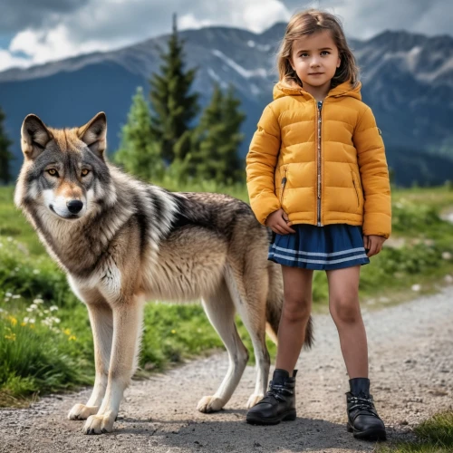 european wolf,saarloos wolfdog,greenland dog,carpathian shepherd dog,girl and boy outdoor,girl with dog,czechoslovakian wolfdog,pyrenean shepherd,gray wolf,estrela mountain dog,bohemian shepherd,east-european shepherd,small münsterländer,wolfdog,boy and dog,giant dog breed,malamute,canis lupus,tyrolean hound,two wolves,Photography,General,Realistic