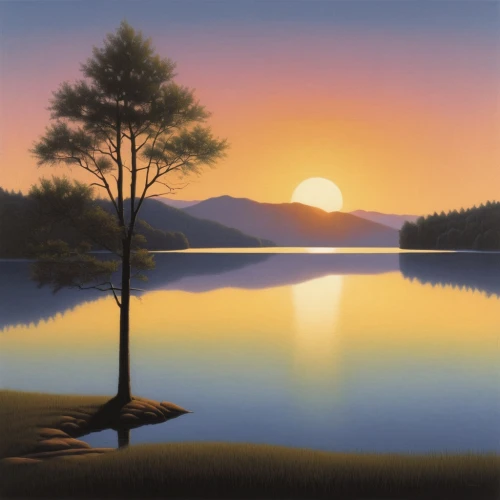 landscape background,evening lake,river landscape,nature landscape,salt meadow landscape,natural landscape,landscape nature,lone tree,high landscape,forest landscape,coastal landscape,home landscape,mountain lake,tranquility,high mountain lake,mountain sunrise,mountainlake,landscape,an island far away landscape,idyll,Art,Artistic Painting,Artistic Painting 48