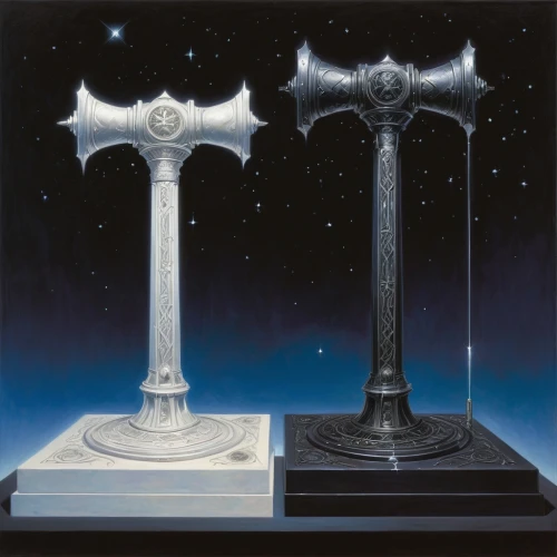 excalibur,swords,lampions,candlesticks,king sword,candlestick,candlestick for three candles,scepter,freemasonry,swordsmen,trophies,light posts,horn of amaltheia,clergy,golden candlestick,staves,scales of justice,table lamps,justitia,the order of the fields,Illustration,Realistic Fantasy,Realistic Fantasy 03