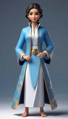 hanbok,mulan,tiana,aladha,aladin,jasmine,imperial coat,3d model,shuanghuan noble,disney character,zoroastrian novruz,3d figure,princess sofia,jasmine blue,suit of the snow maiden,princess anna,pocahontas,asian costume,oriental princess,figurine,Unique,3D,3D Character