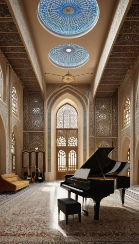 al nahyan grand mosque,king abdullah i mosque,grand piano,the hassan ii mosque,sheihk zayed mosque,islamic architectural,iranian architecture,hassan 2 mosque,sultan qaboos grand mosque,player piano,ornate room,persian architecture,royal interior,zayed mosque,steinway,the piano,sheikh zayed grand mosque,quasr al-kharana,islamic pattern,sheikh zayed mosque,Photography,General,Realistic