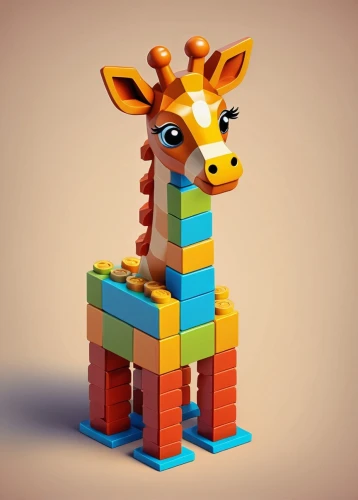 giraffe,two giraffes,straw animal,giraffidae,giraffe head,toy blocks,giraffe plush toy,giraffes,llama,duplo,low-poly,lego blocks,lego frame,lego brick,lego building blocks,animal tower,low poly,wooden horse,toy brick,stacked animals,Unique,3D,Isometric