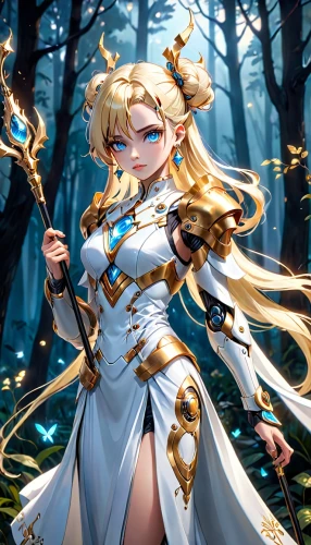 saber,goddess of justice,elza,monsoon banner,yang,sword lily,priestess,cg artwork,fantasia,lux,water-the sword lily,alibaba,eufiliya,summoner,swordswoman,golden unicorn,golden crown,female warrior,ashitaba,rusalka,Anime,Anime,General