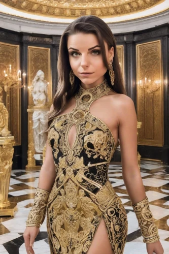 latex clothing,brazilian monarchy,venetia,celtic queen,versace,hallia venezia,cleopatra,sofia,agent provocateur,latex,princess sofia,goura victoria,baroque,celtic woman,lira,the carnival of venice,almudena,marble palace,miss circassian,ancient egyptian girl,Photography,Realistic