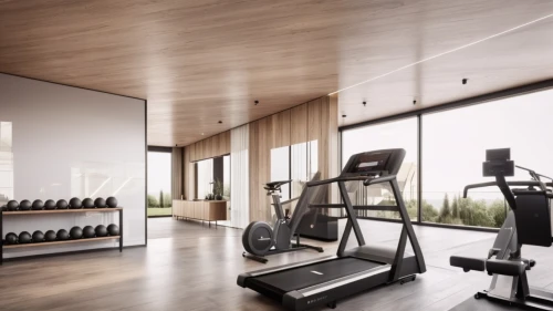 fitness room,fitness center,exercise equipment,indoor cycling,indoor rower,workout equipment,leisure facility,gym,exercise machine,elliptical trainer,weightlifting machine,wood flooring,wellness,workout items,fitness coach,treadmill,laminated wood,loft,gymnastics room,3d rendering,Photography,General,Realistic