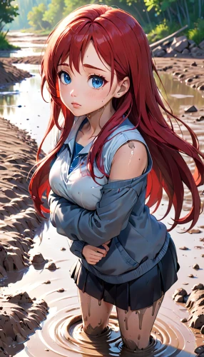 red-haired,rusalka,mikuru asahina,redhair,kosmea,mc,transparent background,worried girl,girl on the river,lily water,ashitaba,spiral background,seerose,maki,red hair,lily of the field,red earth,erika,umiuchiwa,watery heart,Anime,Anime,Cartoon